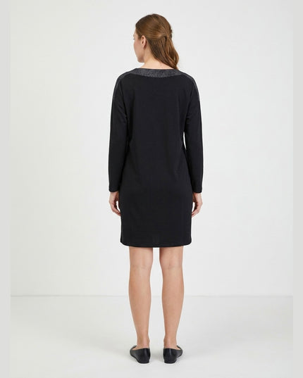 Fustan me mëngë të gjata i zi për Femra - Model Back