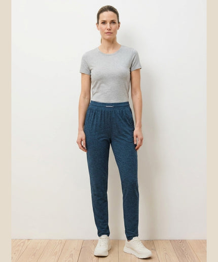 Pantallona sportive navy meliert për Femra - Model Front