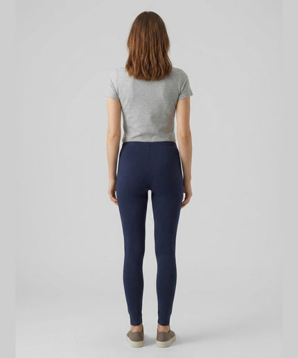 Leggings me pala blu e errët për femra