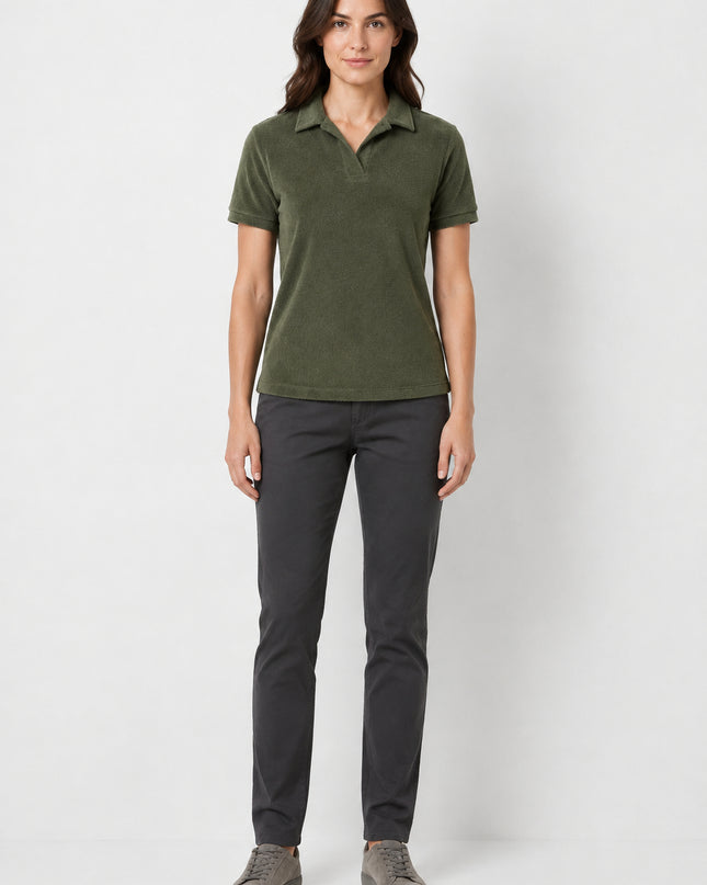 Maicë polo frotir kaki për Meshkuj - Model Front