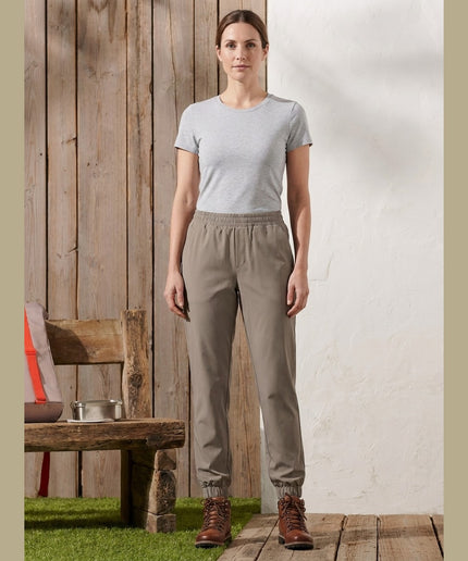 Pantallona funksionale ngjyrë taupe për Femra - Model Front