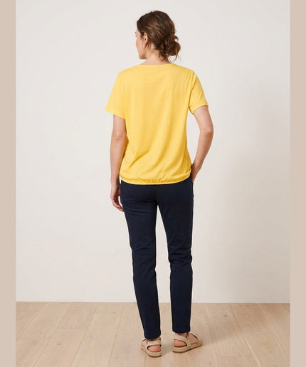 Bluzë këmishë e verdhë për Femra - Model Back