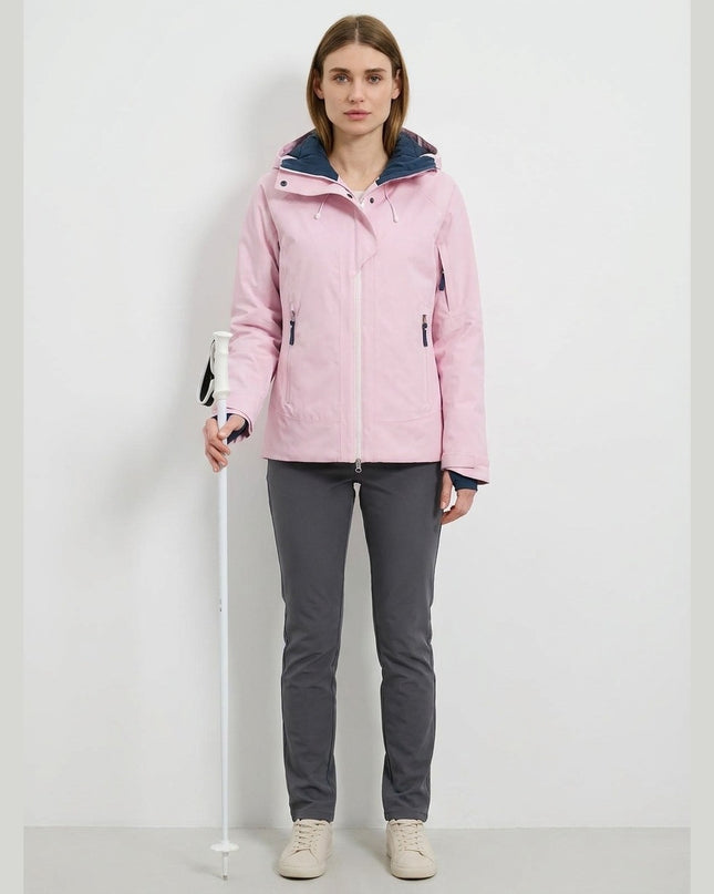 Jakne skijimi rozë për Femra - Model Front