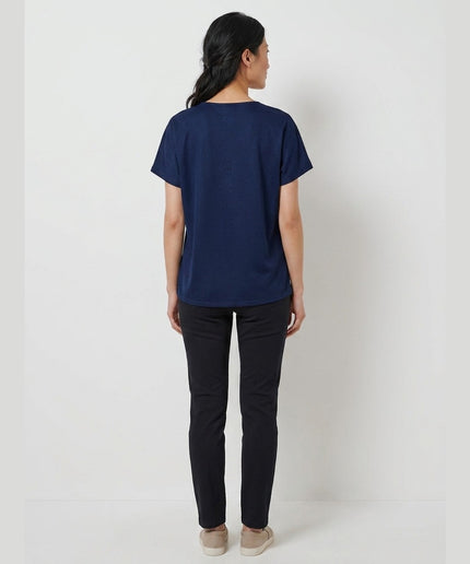 Maicë me strukturë e kaltër e mbyllët për Femra - Model Back