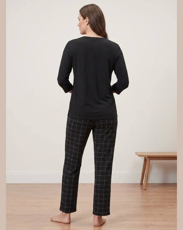 Pizhame bardh e zi për Femra - Model Back