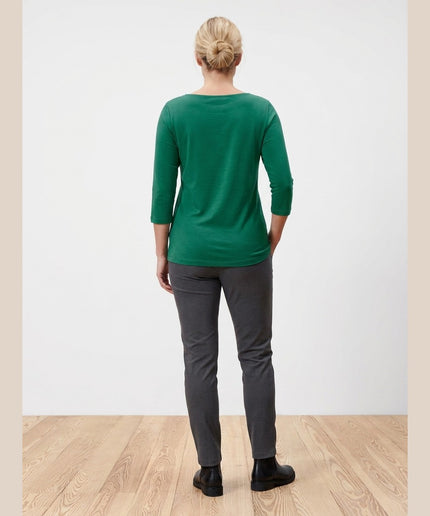 Maicë me mëngë 3/4 e gjelbër për Femra - Model Back