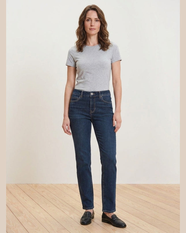 Xhinse Straight të kaltra të errëta për Femra - Model Front