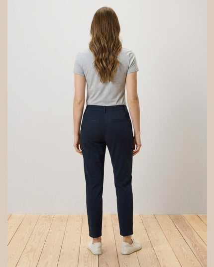 Pantallona Chino Blu e errët për Femra - Model Back
