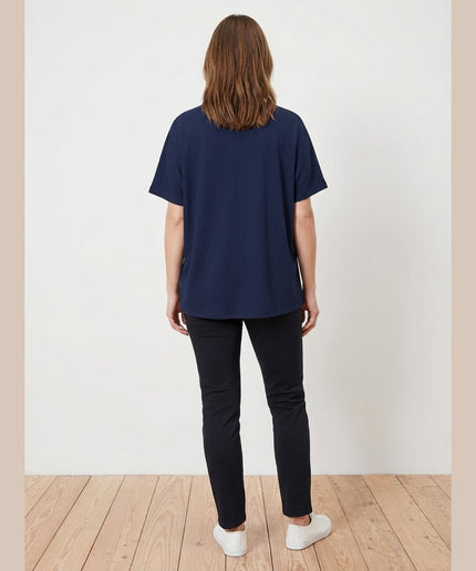Maicë me strukturë e kaltër e mbyllur për Femra - Model Back