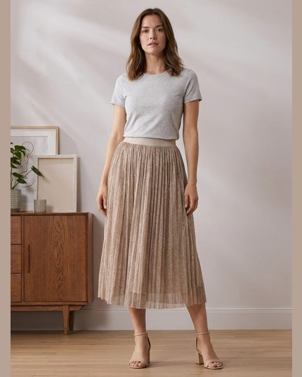 Fund plise Bezhë për Femra - Model Front