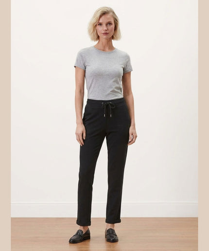 Pantallona Jogger të zeza për Femra - Model Front