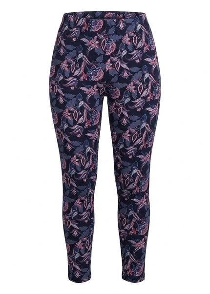 Dollakë Blu e Errët me Print Paisley për Femra - Pamje nga Përpara