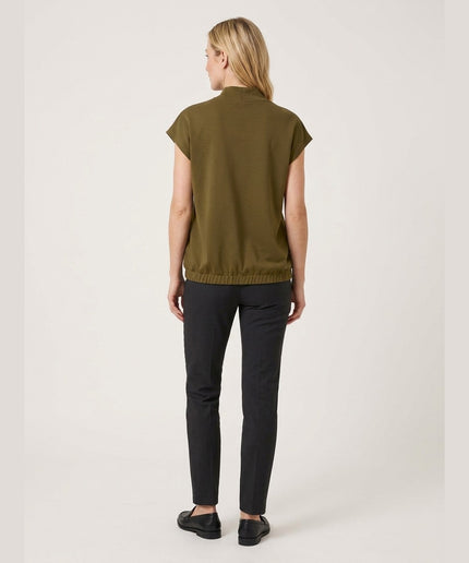 Bluzë këmishë ngjyrë ulliri për Femra - Model Back