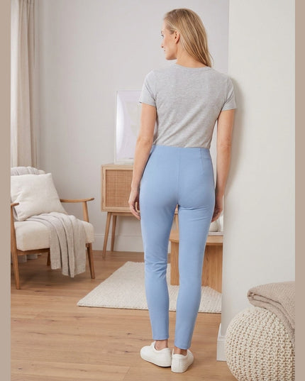 Pantallona Stretch të Kaltër të Çelët për Femra - Model Back
