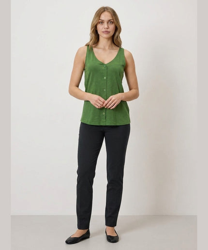 Top i gjelbër për Femra - Model Front