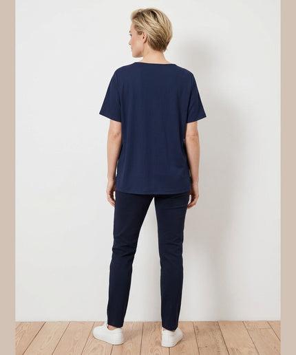 Maicë me strukturë e kaltër e mbyllët për Femra - Model Back