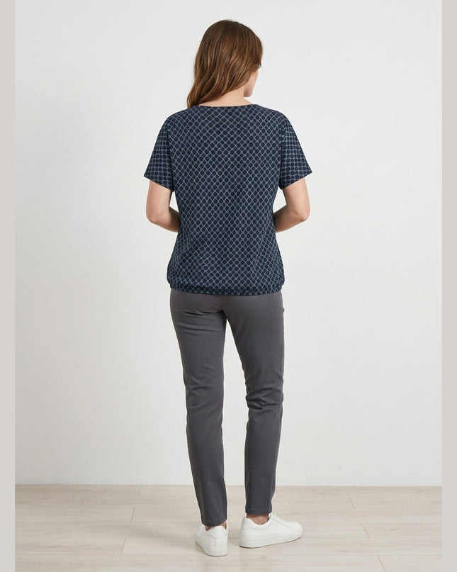 Bluzë e kaltër e mbyllur për Femra - Model Back