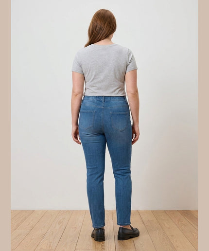 Dollakë Mid Blue Denim për Femra - Model Back