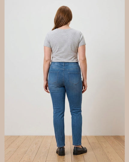 Dollakë Mid Blue Denim për Femra - Model Back
