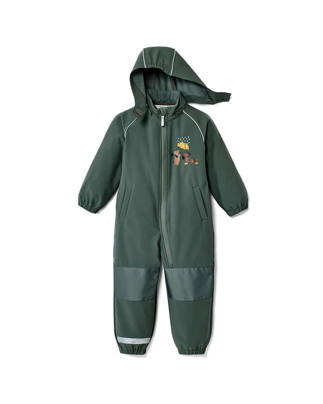 Kombinizon Softshell i gjelbër i mbyllët me print shumëngjyrësh për Fëmijë - Ghost Front