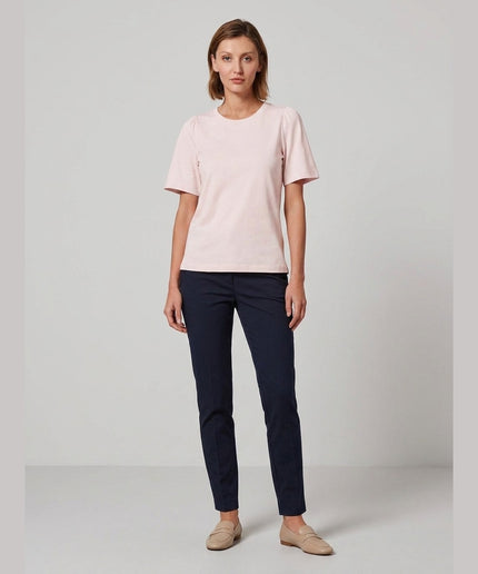 Maicë me rrudhje ngjyrë rozë për Femra - Model Front