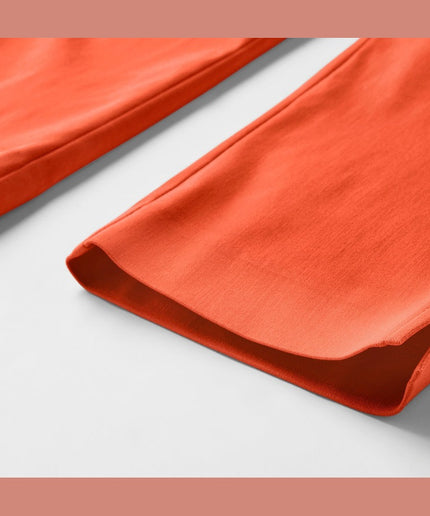 Pantallona 3/4 stretch portokalli për femra - Detail 1