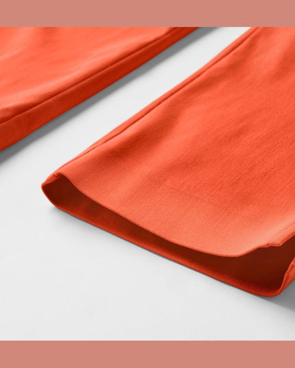 Pantallona 3/4 stretch portokalli për femra - Detail 1