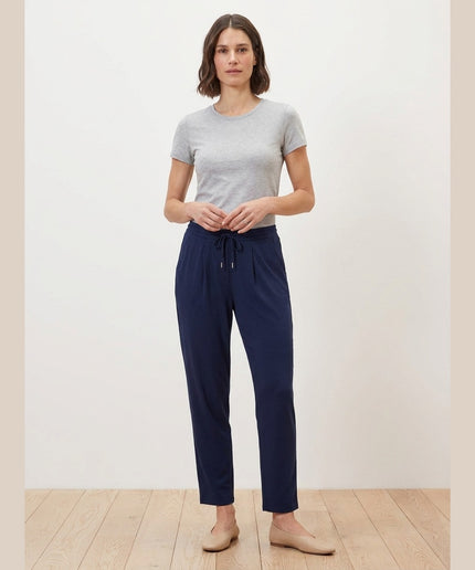 Pantallona xhersi të kaltër të mbylltë për Femra - Model Front