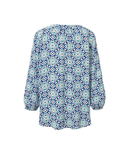 Bluzë tunikë e bardhë me print të kaltër për Femra - Ghost Back