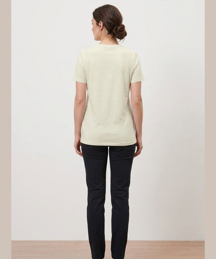 Maicë me print ngjyrë krem për Femra - Model Back