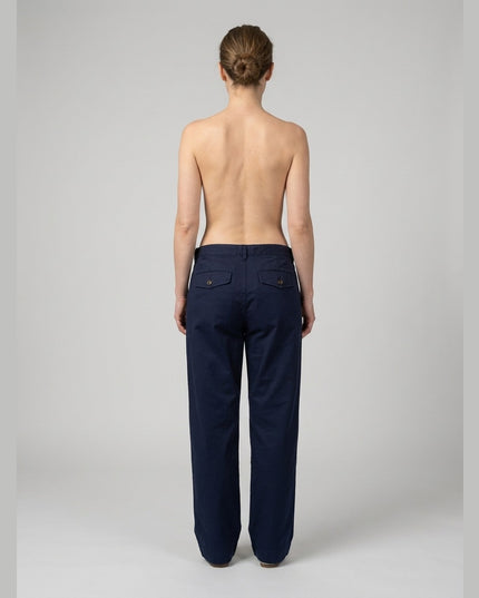 Pantallona blu e errët për Femra - model back
