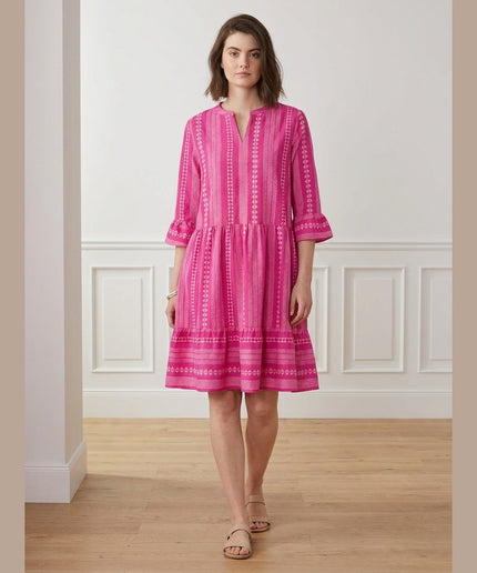 Fustan i thurur Pink për Femra - Model Front