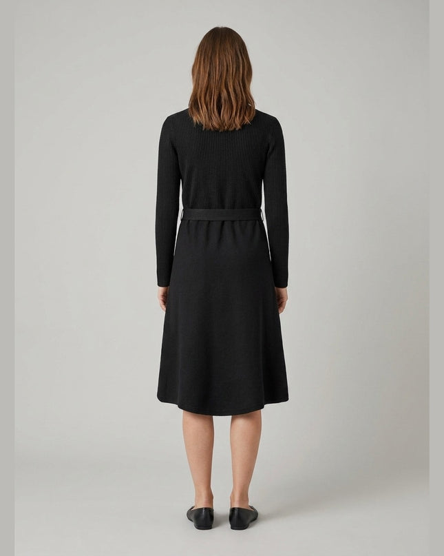 Fustan thurje i zi për Femra - Model Back