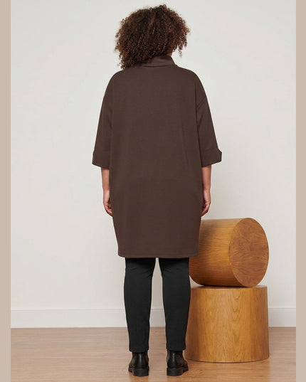 Fustan Sweat Kafe e Errët për Femra - Model Back