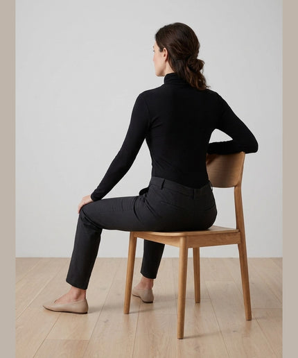 Body me jakë të lartë i zi për Femra - Model Back