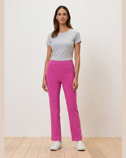 Pantallona stretch Rozë për Femra - Model Front