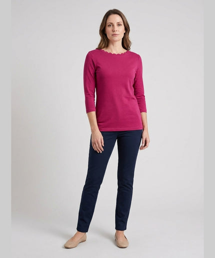 Maicë me mëngë 3/4 ngjyrë mjedre për Femra - Model Front