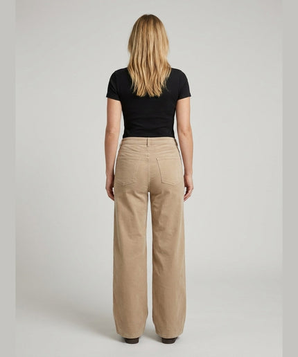 Pantallona Bootcut bezhë për Femra - Model Back