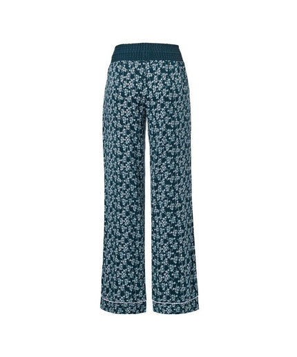 Pantallona Relax të kaltra të errëta me print floral për Femra - Ghost Back
