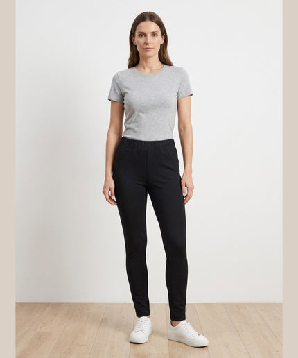 Leggings të zeza denim për Femra - Model Front