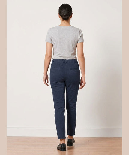 Pantallona Twill të kaltra të mbyllura për Femra - Model Back