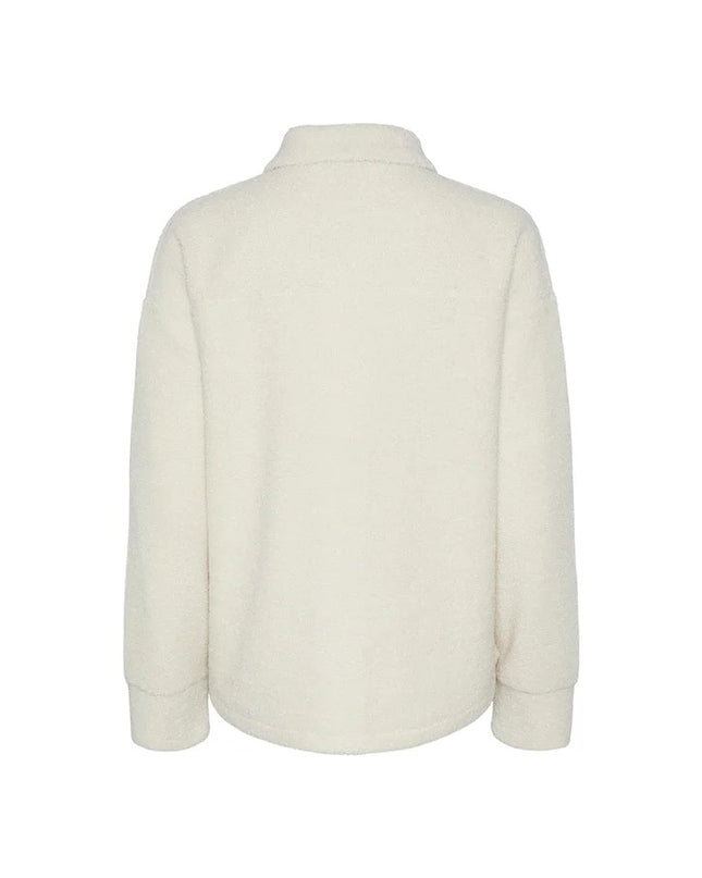 Overshirt Teddy ngjyrë krem e bardhë për Femra - Ghost Back