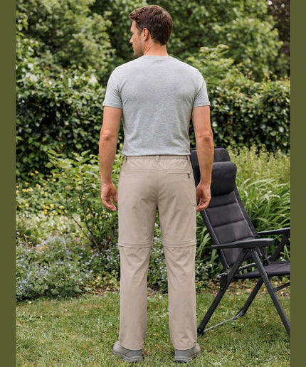 Pantallona funksionale Outdoor 2-në-1 bezhë për Meshkuj - Model Back