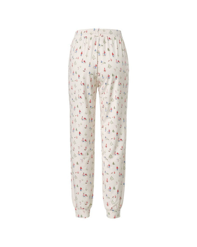 Pantallona Relax krem me print për Femra - Ghost Back