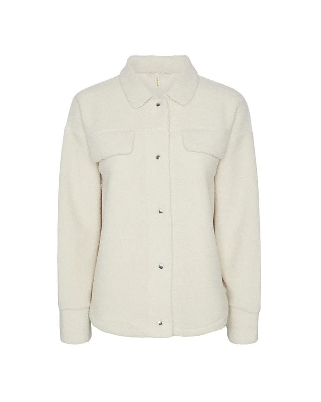Overshirt Teddy ngjyrë krem e bardhë për Femra - Ghost Front