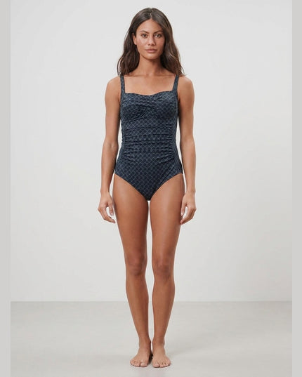 Rroba banje të kaltra me print për Femra - Model Front