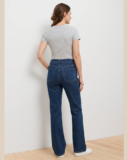 Xhinse Bootcut Kaltër e Errët për Femra - Model Back