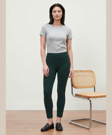 Pantallona Stretch të gjelbra të errëta për Femra - Model Front