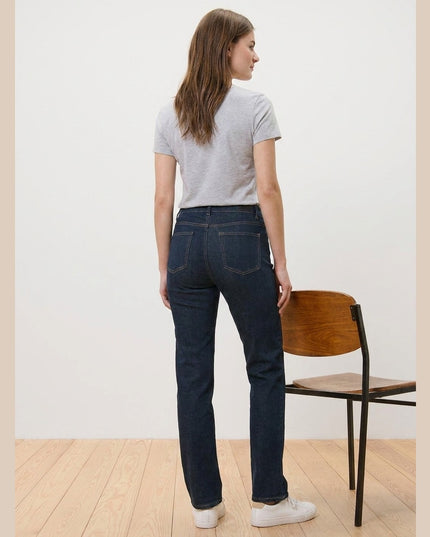 Xhinse Straight Kaltër e Errët për Femra - Model Back