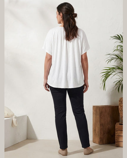Bluzë me lidhëse e bardhë për Femra - Model Back